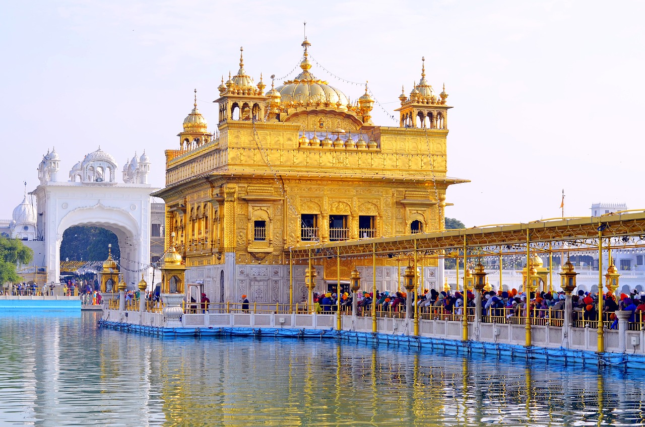 golden temple, architecture, river