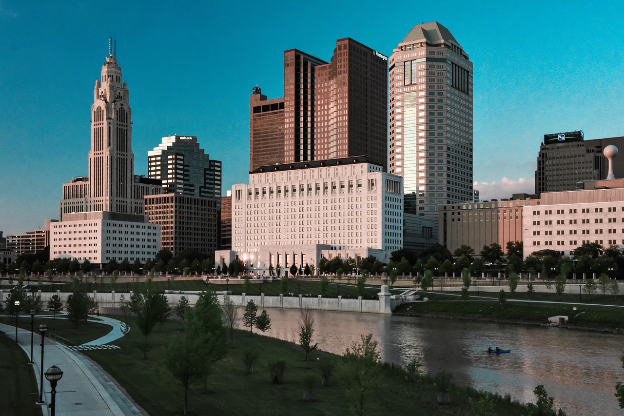 columbus ohio, skyline, cityscape, urban, downtown, buildings, river, reflections, columbus ohio, columbus ohio, columbus ohio, columbus ohio, columbus ohio